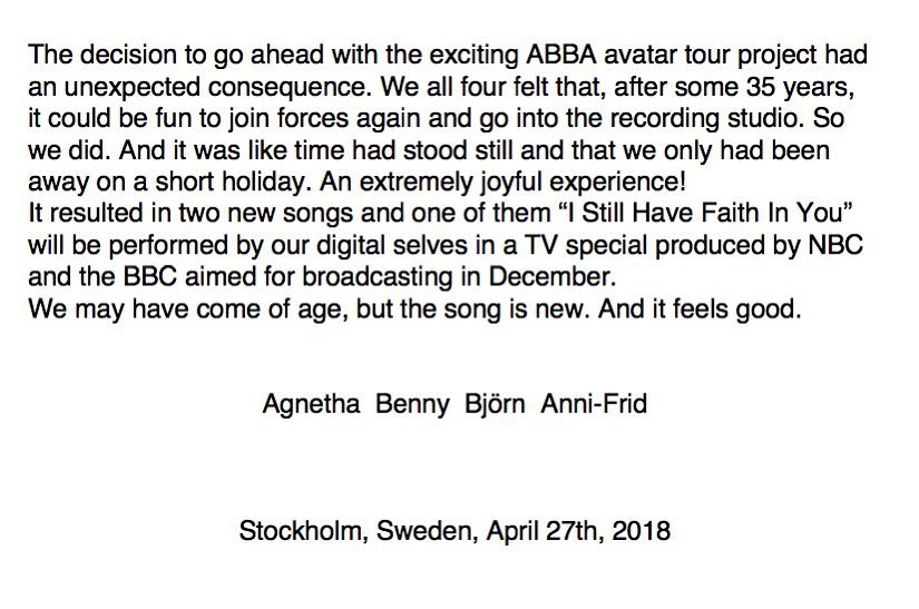 A Message From ABBA